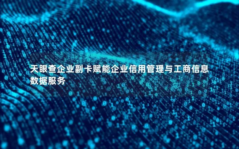 天眼查企业副卡赋能企业信用管理与工商信息数据服务