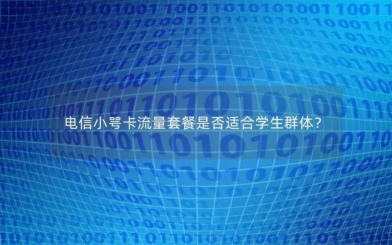 电信小咢卡流量套餐是否适合学生群体？