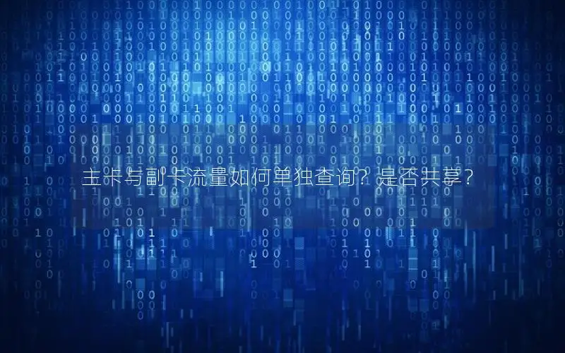 主卡与副卡流量如何单独查询？是否共享？