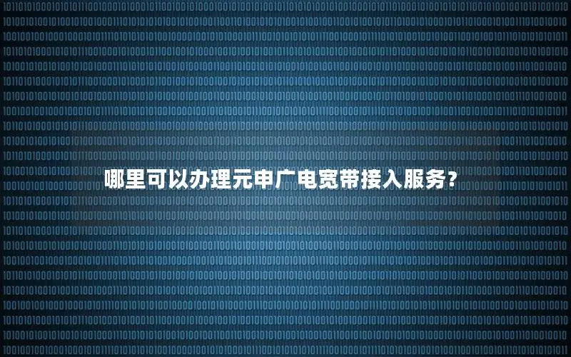 哪里可以办理元申广电宽带接入服务？