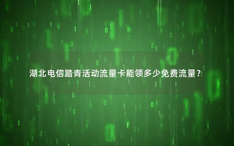 湖北电信踏青活动流量卡能领多少免费流量？