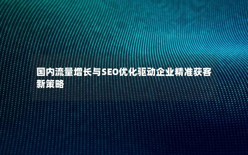 国内流量增长与SEO优化驱动企业精准获客新策略