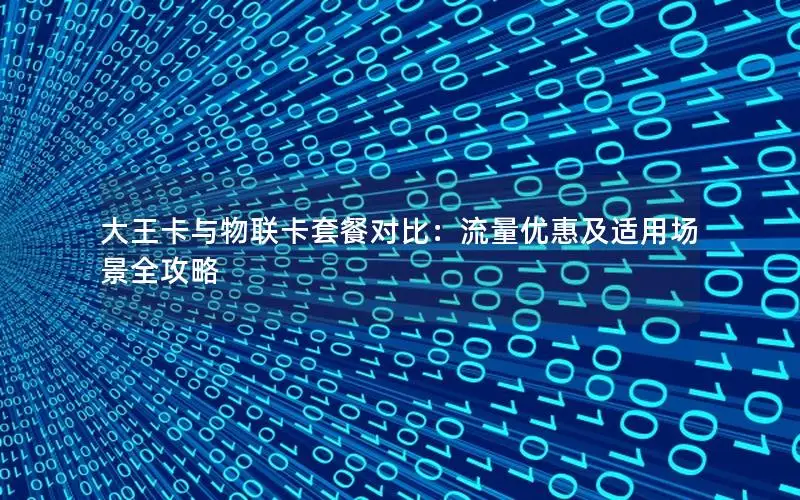 大王卡与物联卡套餐对比：流量优惠及适用场景全攻略