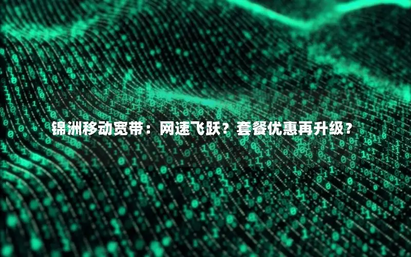 锦洲移动宽带：网速飞跃？套餐优惠再升级？