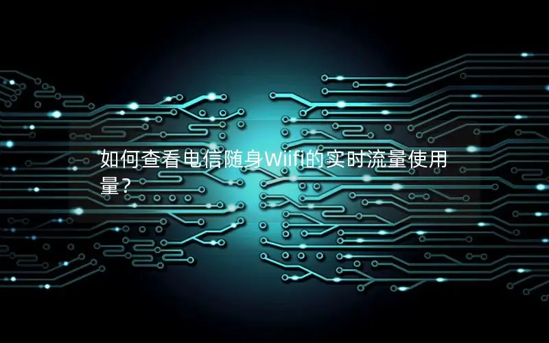 如何查看电信随身Wiifi的实时流量使用量？