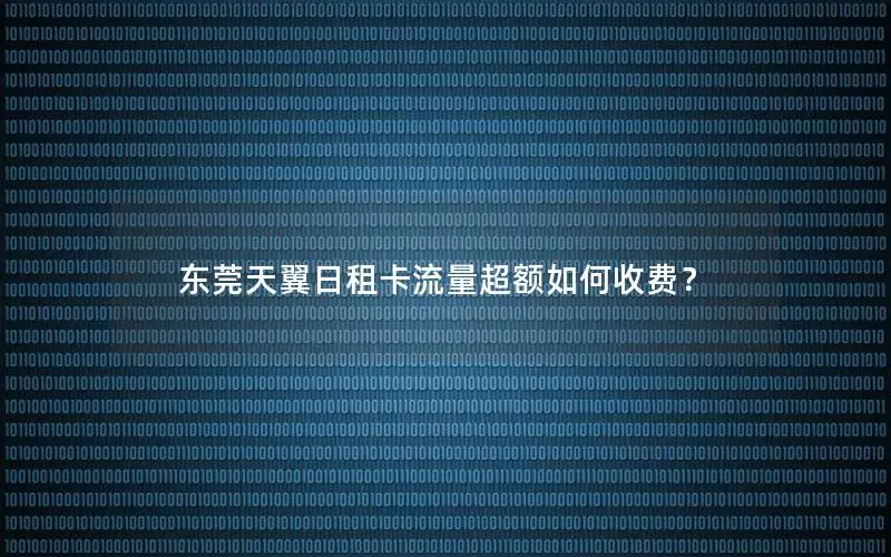 东莞天翼日租卡流量超额如何收费？