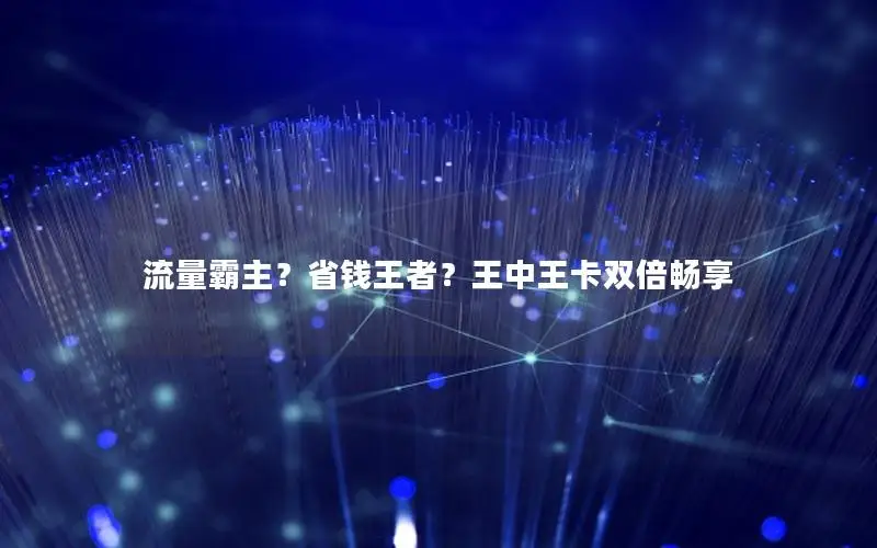 流量霸主？省钱王者？王中王卡双倍畅享