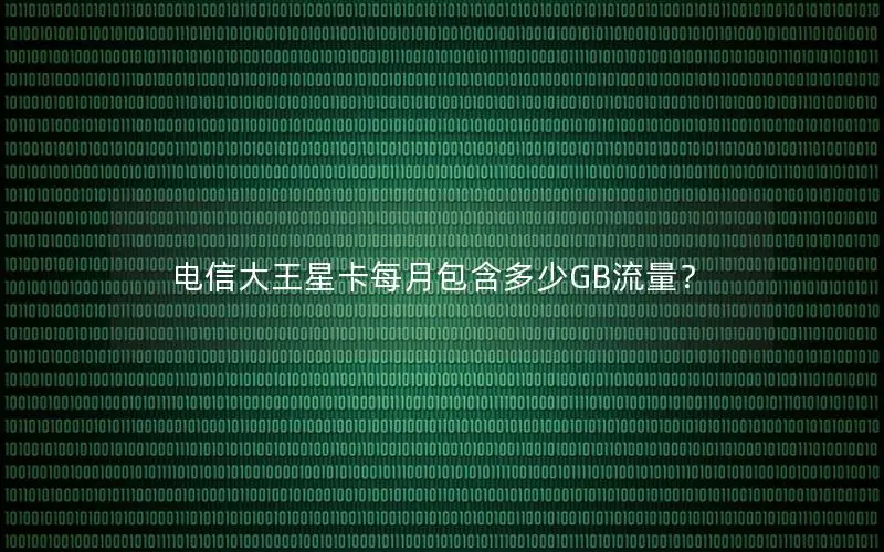 电信大王星卡每月包含多少GB流量？