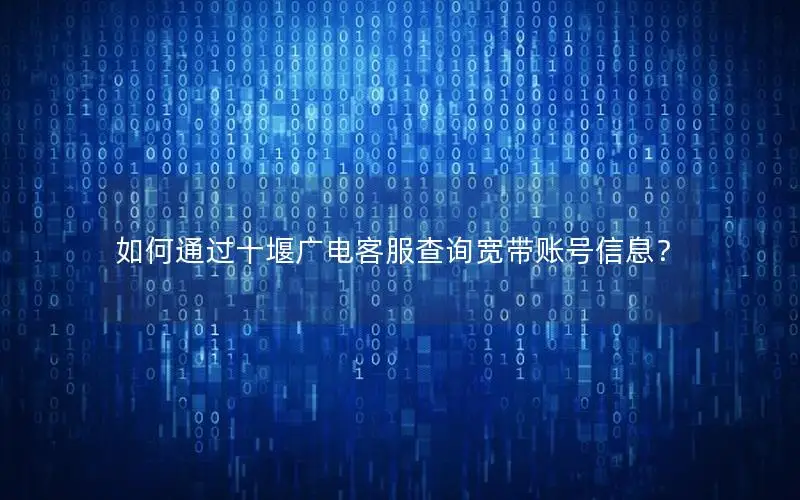 如何通过十堰广电客服查询宽带账号信息？