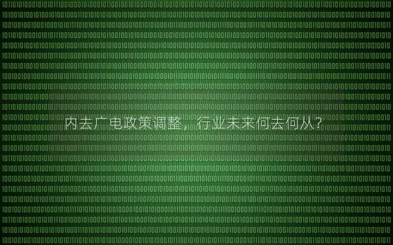 内去广电政策调整，行业未来何去何从？