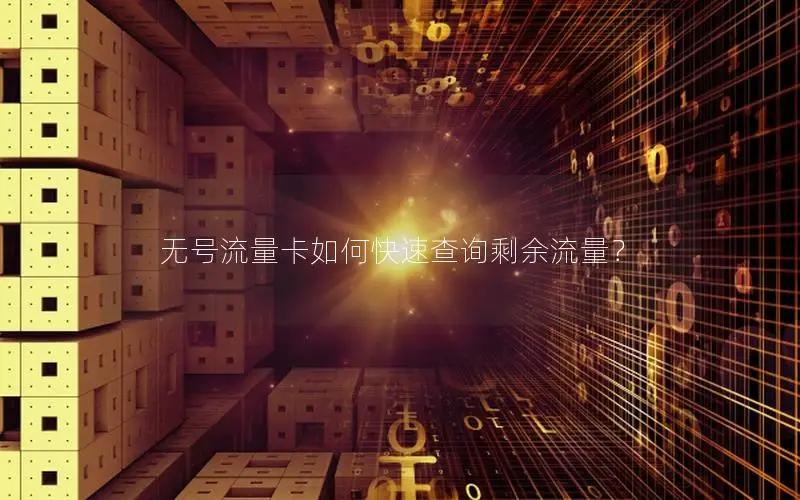 无号流量卡如何快速查询剩余流量？