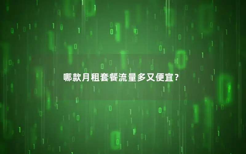 哪款月租套餐流量多又便宜？