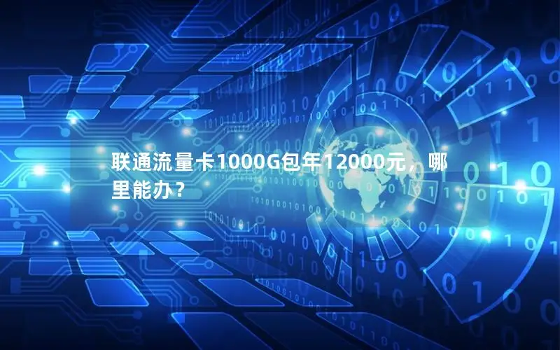 联通流量卡1000G包年12000元，哪里能办？