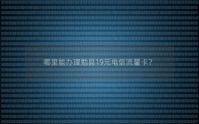 哪里能办理勉县19元电信流量卡？