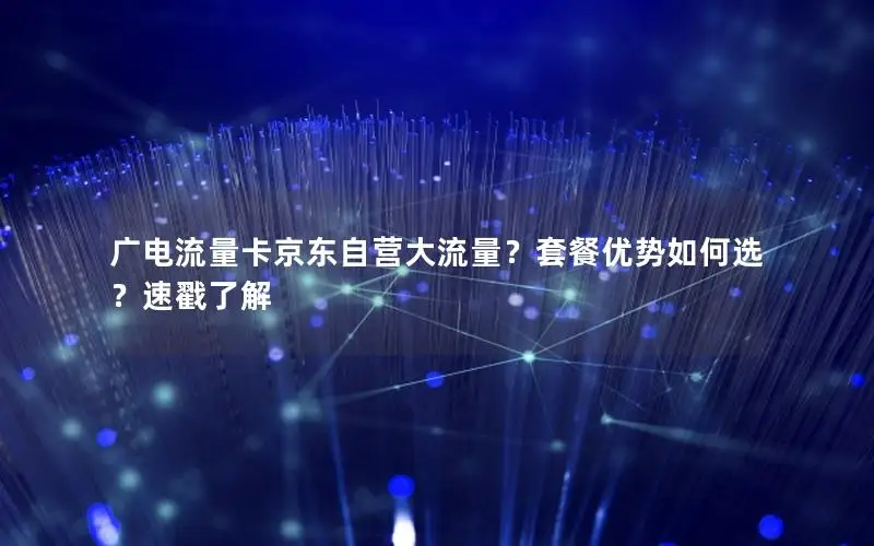 广电流量卡京东自营大流量？套餐优势如何选？速戳了解