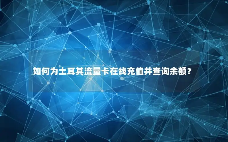 如何为土耳其流量卡在线充值并查询余额？