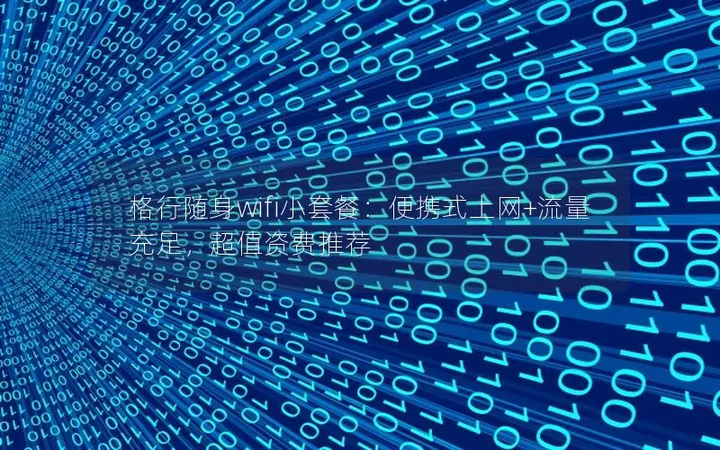 格行随身wifi小套餐：便携式上网+流量充足，超值资费推荐