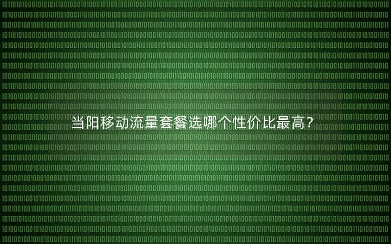 当阳移动流量套餐选哪个性价比最高？