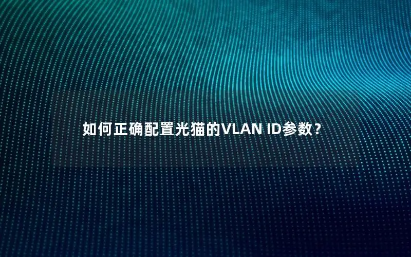 如何正确配置光猫的VLAN ID参数？