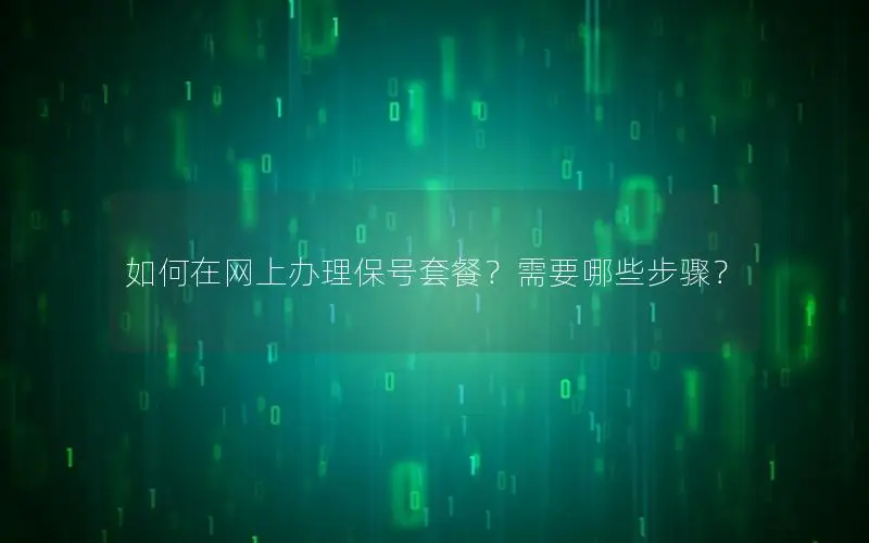 如何在网上办理保号套餐？需要哪些步骤？
