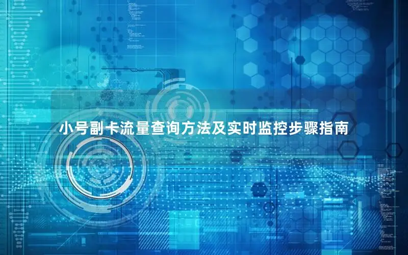 小号副卡流量查询方法及实时监控步骤指南