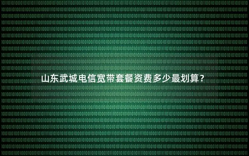 山东武城电信宽带套餐资费多少最划算？