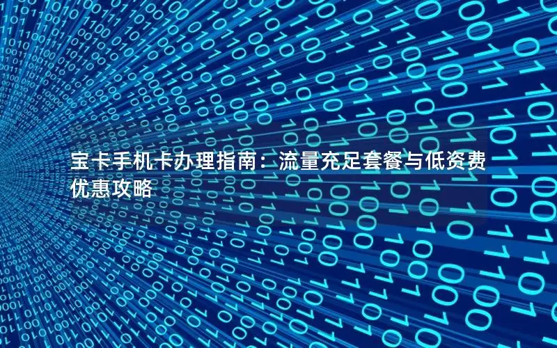 宝卡手机卡办理指南：流量充足套餐与低资费优惠攻略