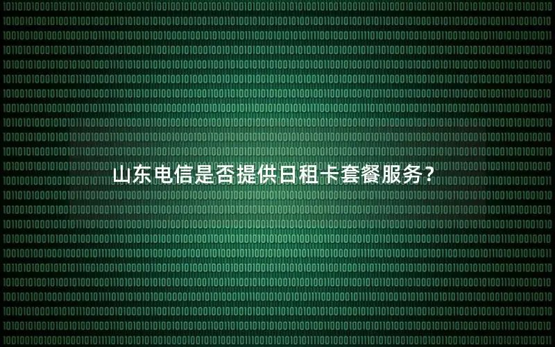山东电信是否提供日租卡套餐服务？