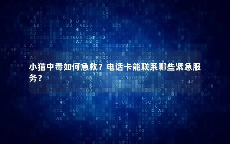 小猫中毒如何急救？电话卡能联系哪些紧急服务？