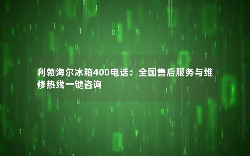 利勃海尔冰箱400电话：全国售后服务与维修热线一键咨询
