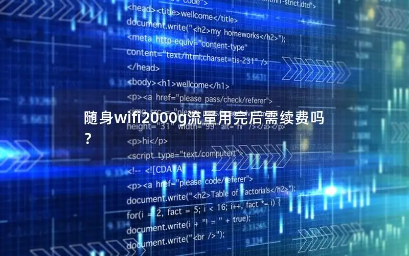 随身wifi2000g流量用完后需续费吗？