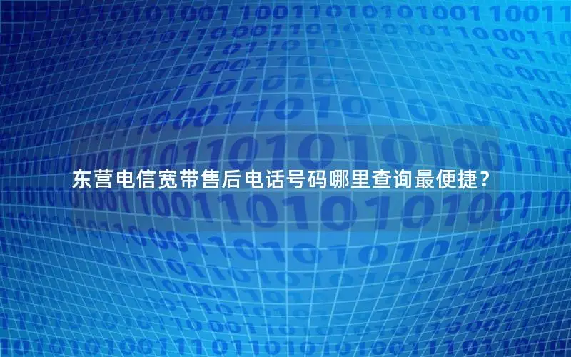 东营电信宽带售后电话号码哪里查询最便捷？