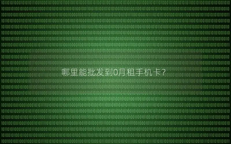 哪里能批发到0月租手机卡？
