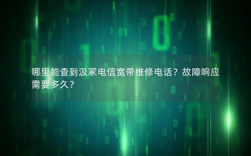 哪里能查到汲冢电信宽带维修电话？故障响应需要多久？