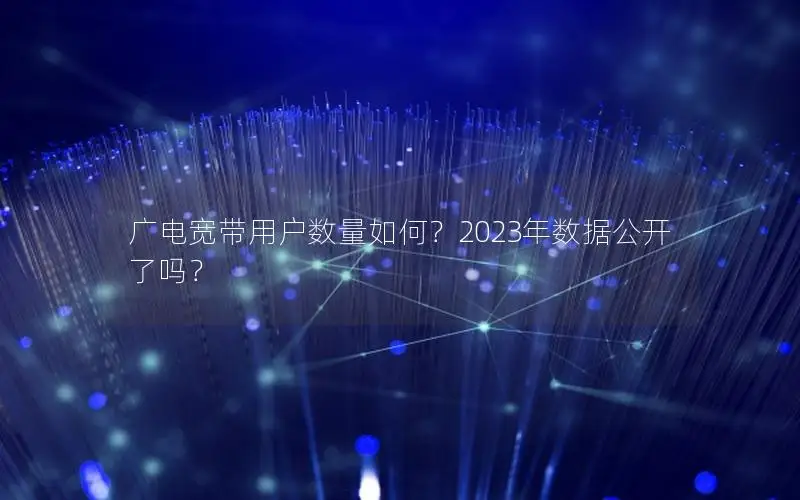 广电宽带用户数量如何？2023年数据公开了吗？