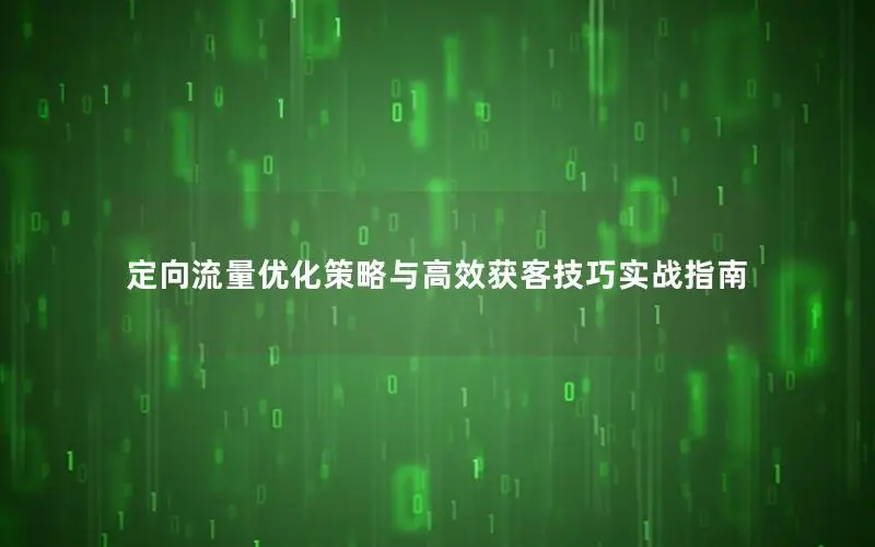 定向流量优化策略与高效获客技巧实战指南