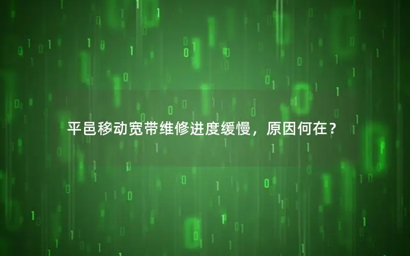 平邑移动宽带维修进度缓慢，原因何在？