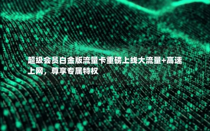 超级会员白金版流量卡重磅上线大流量+高速上网，尊享专属特权