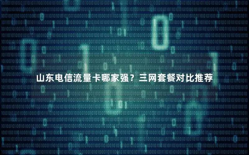 山东电信流量卡哪家强？三网套餐对比推荐