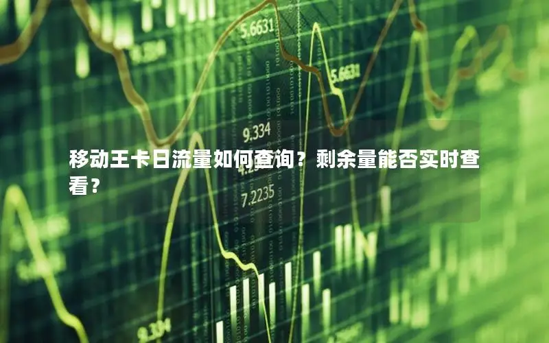 移动王卡日流量如何查询？剩余量能否实时查看？