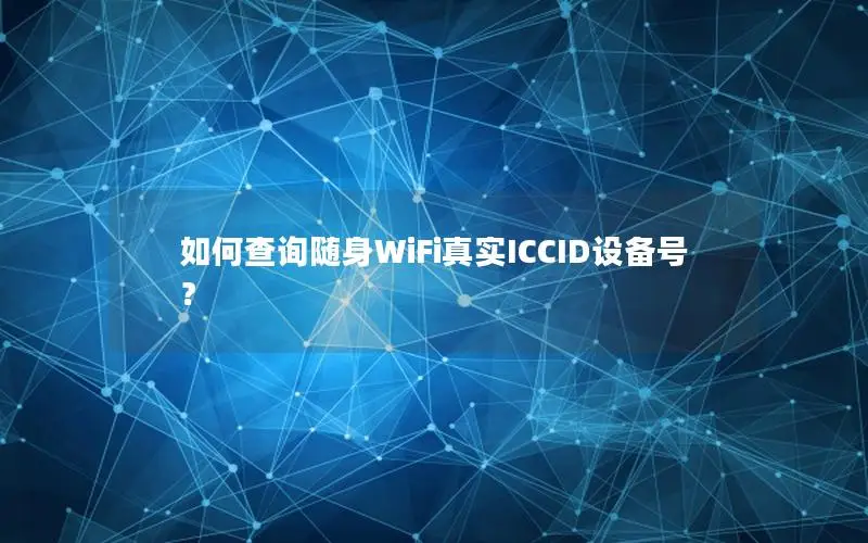 如何查询随身WiFi真实ICCID设备号？