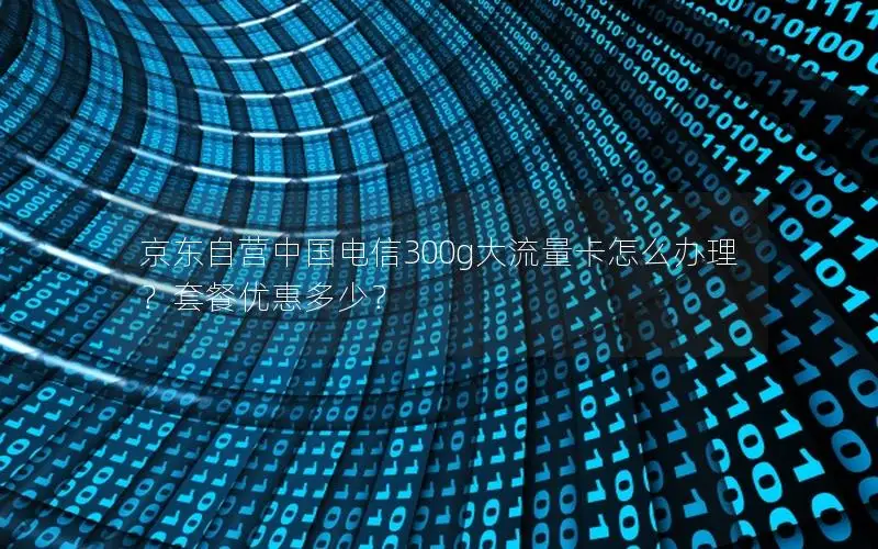 京东自营中国电信300g大流量卡怎么办理？套餐优惠多少？
