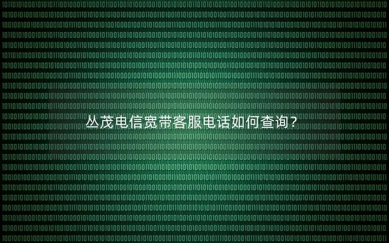 丛茂电信宽带客服电话如何查询？