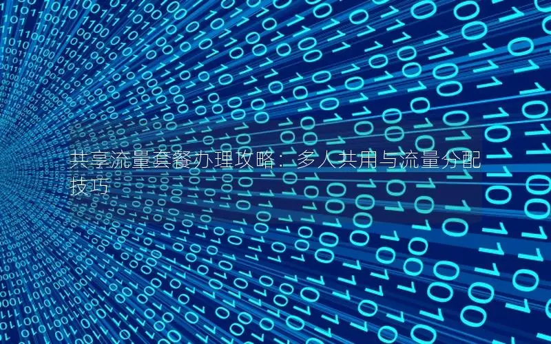 共享流量套餐办理攻略：多人共用与流量分配技巧
