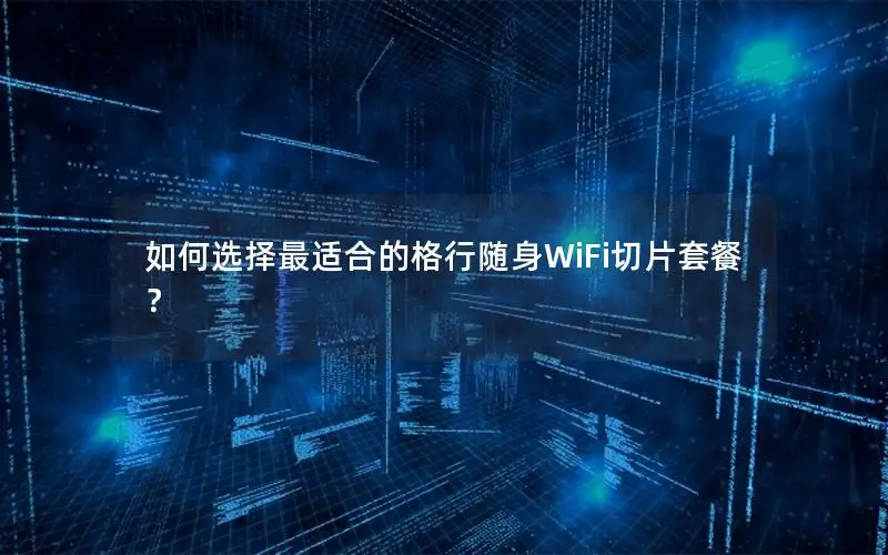 如何选择最适合的格行随身WiFi切片套餐？