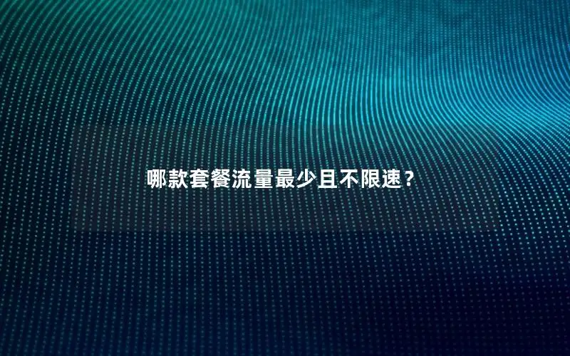 哪款套餐流量最少且不限速？