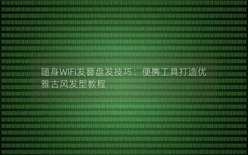 随身WIFI发簪盘发技巧：便携工具打造优雅古风发型教程