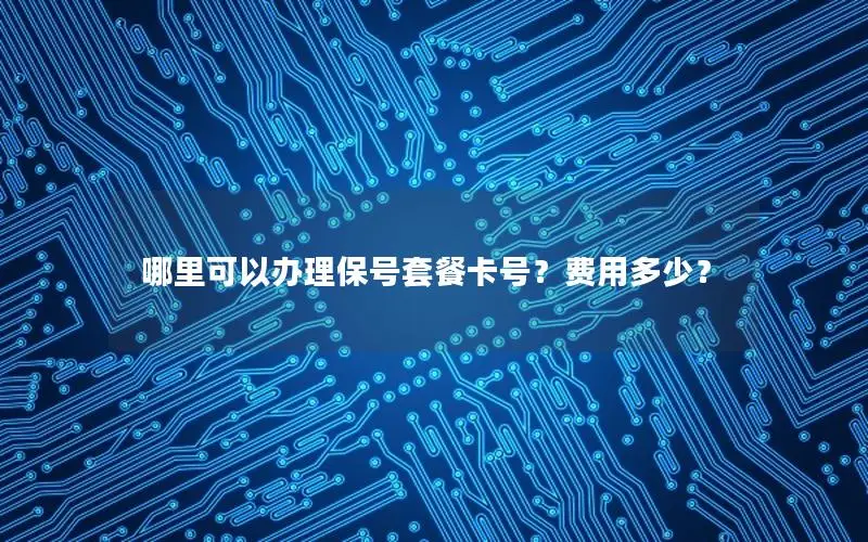 哪里可以办理保号套餐卡号？费用多少？