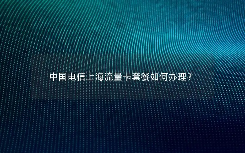 中国电信上海流量卡套餐如何办理？