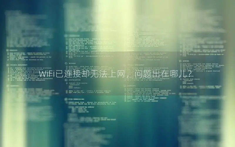 WiFi已连接却无法上网，问题出在哪儿？